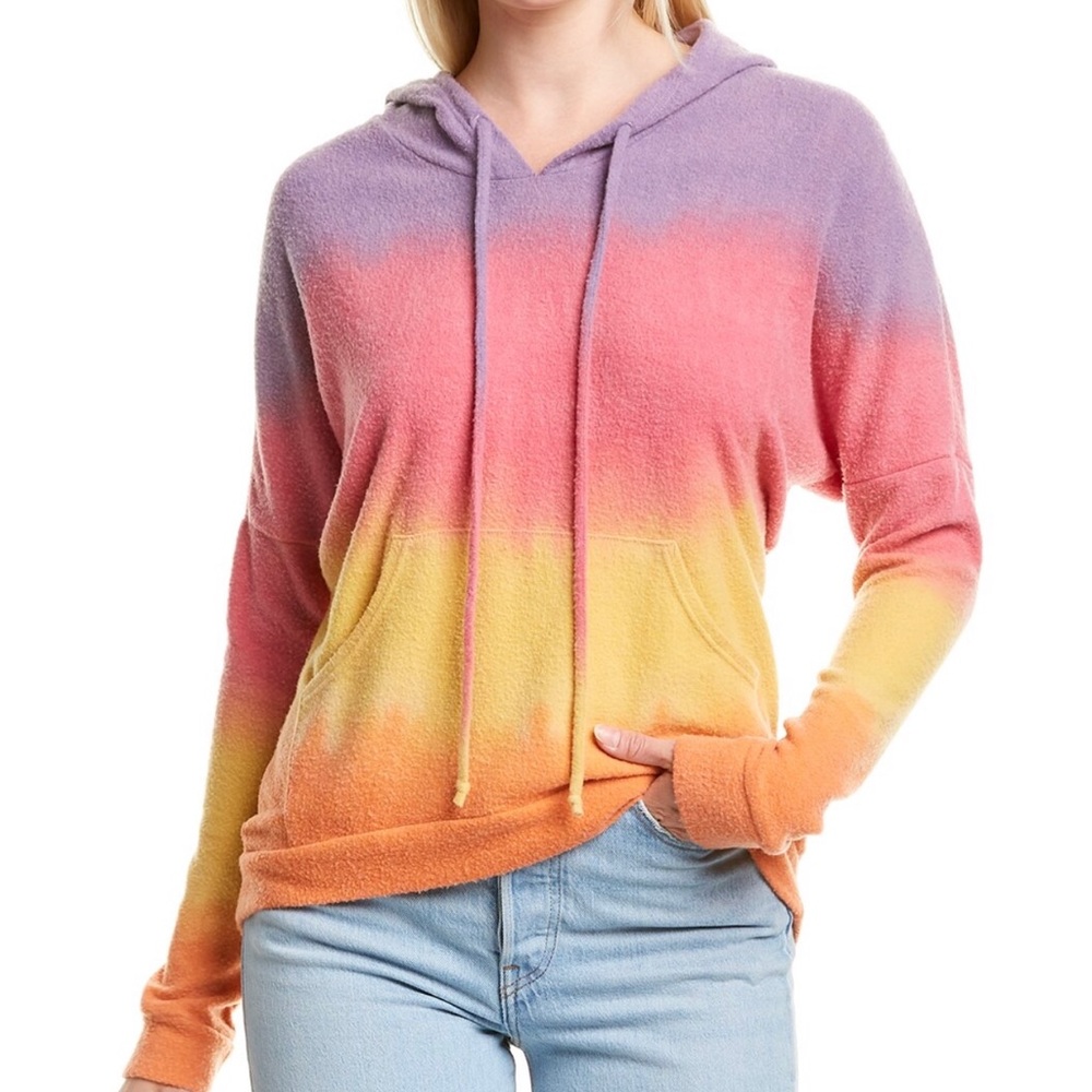 Nu Vintage Purple Dip Hoodie, Tie dye Sweat shirt pull on size M pink/pu…
